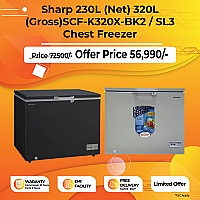 SHARP SCF-K320X-BK2/SCF-K320X-SL2 Chest Freezer 230 Liter Black/Silver