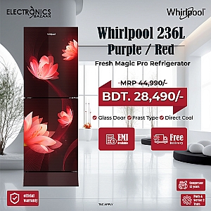 Whirlpool Fresh Magic Pro 236 Liter Glass Door Florina Red Non-Inverter Refrigerator