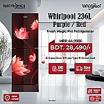 Whirlpool Fresh Magic Pro 236 Liter Glass Door Florina Red Non-Inverter Refrigerator