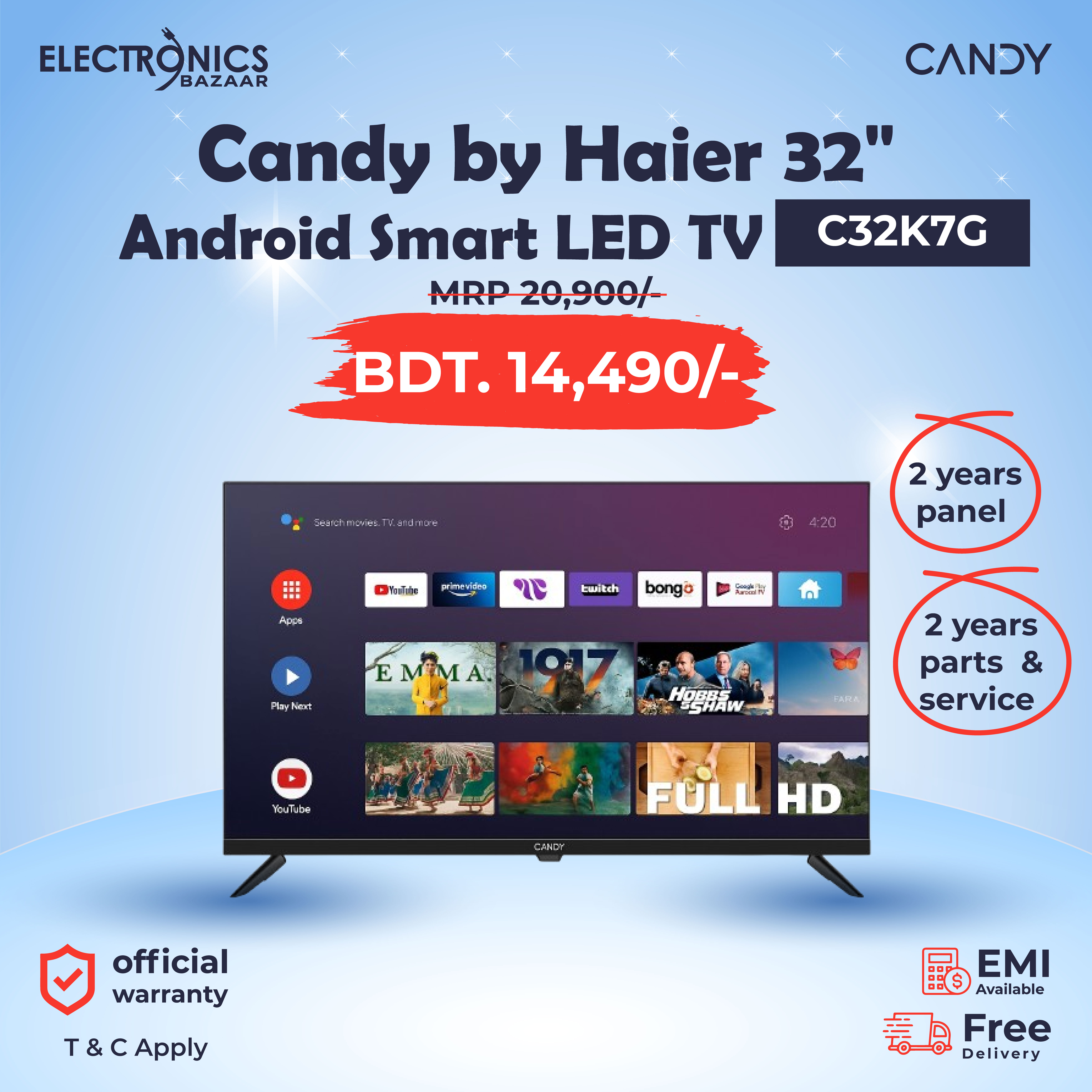 Haier 43 Inch H43K85FFX FULL HD Bezel-Less Google TV