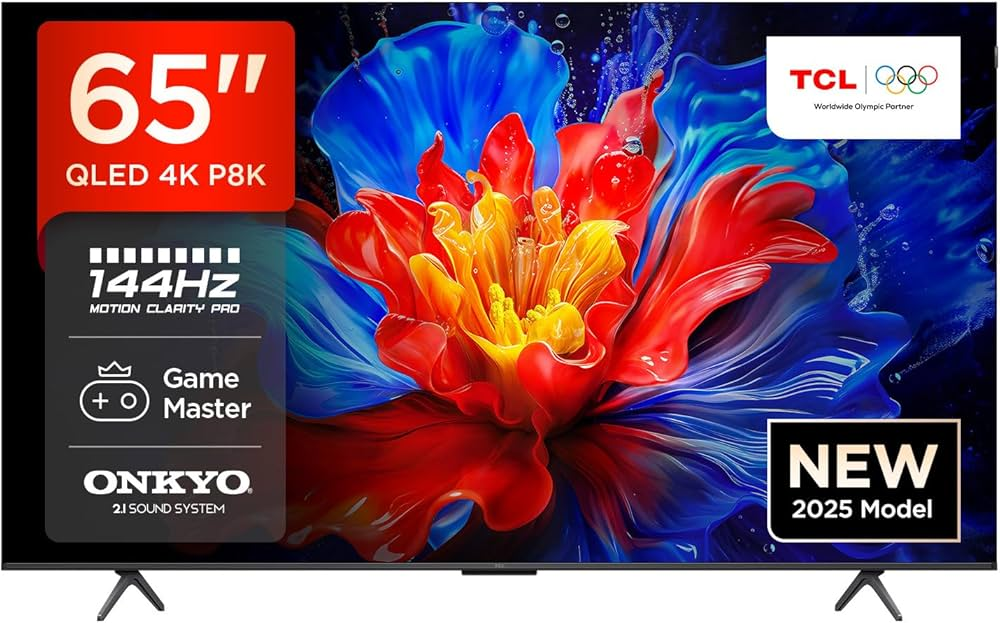 TCL Official  65" QLED Bezel Less  Smart Google TV Model (65P8K)